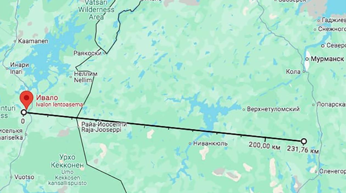 аеродром Оленья на карті